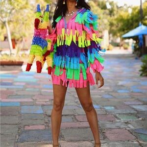Tipsy Elves Colorful Fringe Dress